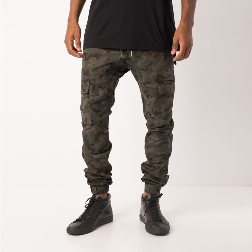 Zanerobe sureshot skinny drop crotch camo joggers